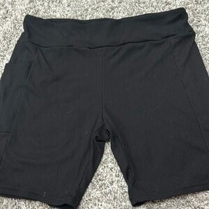 Womens black no boundaries biker shorts